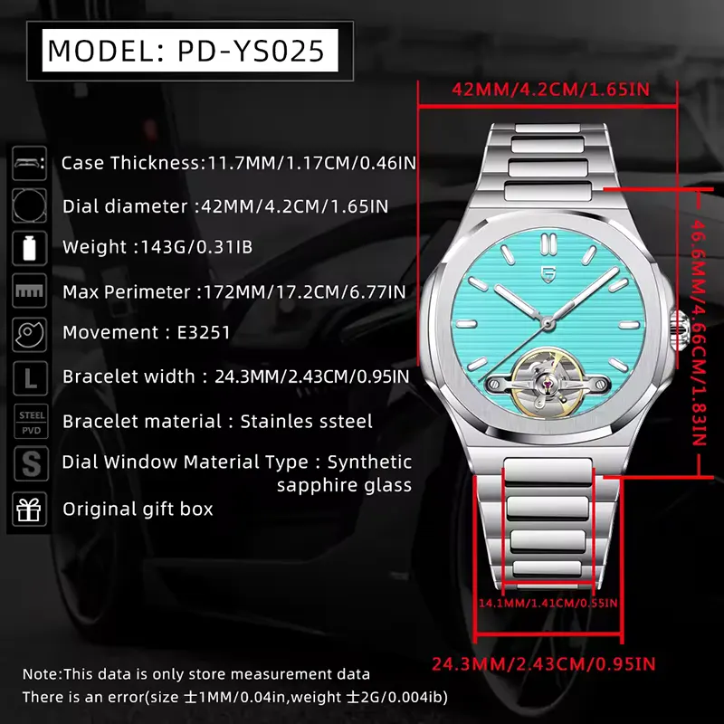 Pagani Design Automatic Super Thin Tiffani Dial Men's Watch- PD-YS025